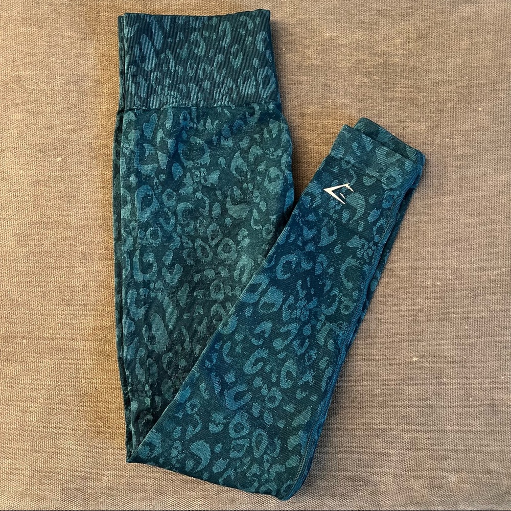 Gymshark Adapt Animal Seamless Leggings - Teal, Small